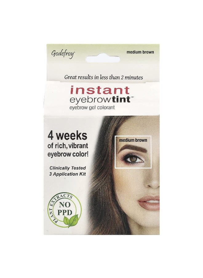 Godefroy Godefroy, Instant Eyebrow Tint™, Medium Brown, 3 Application Kit  - Image 1
