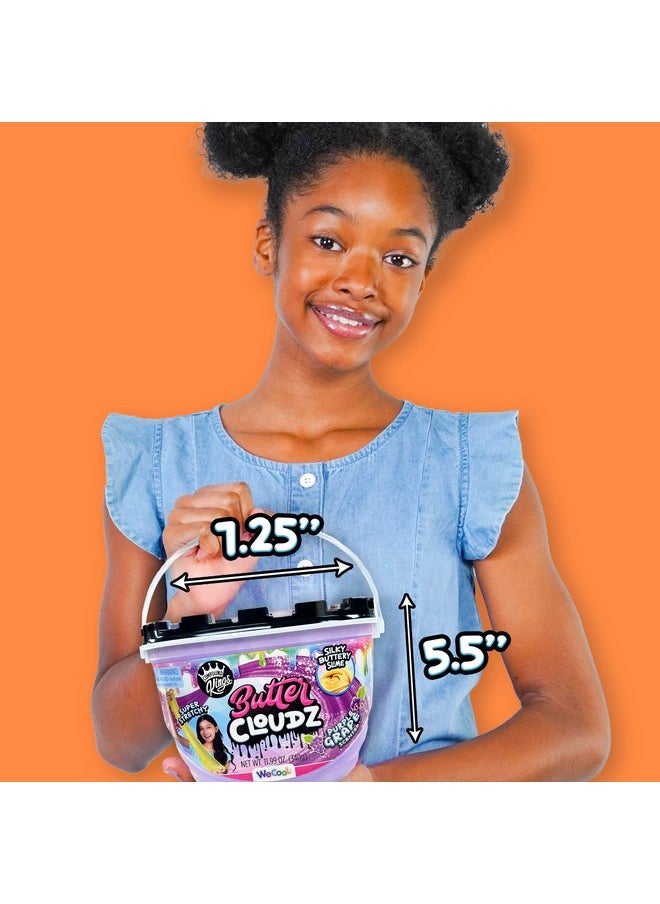 COMPOUND Kings - Fluffy Butter Cloudz Compound Bucket For Girls & Boys | Sensory Toys | Non-Toxic & Non-Sticky | Stress Relieving Tactile | (Purple Grape) - Image 1