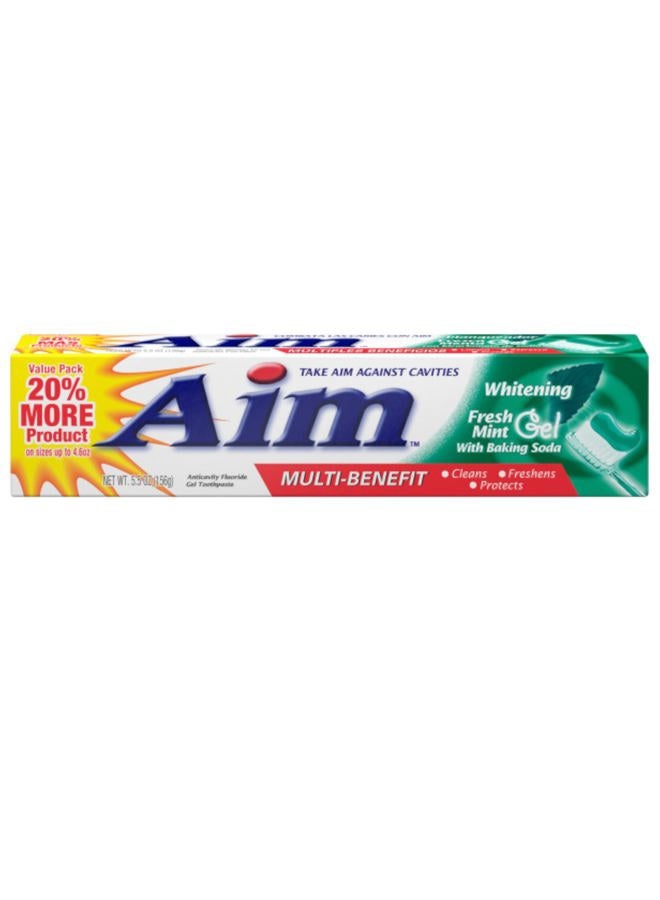 Aim Toothpaste 6 oz Tube (pack of 6) Fresh Mint gel - Image 2