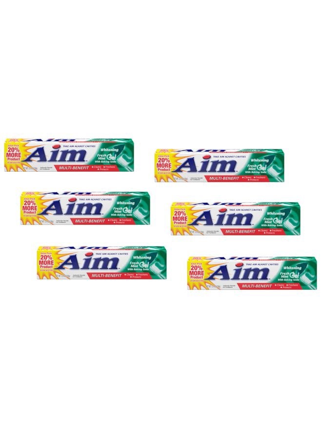 Aim Toothpaste 6 oz Tube (pack of 6) Fresh Mint gel - Image 1