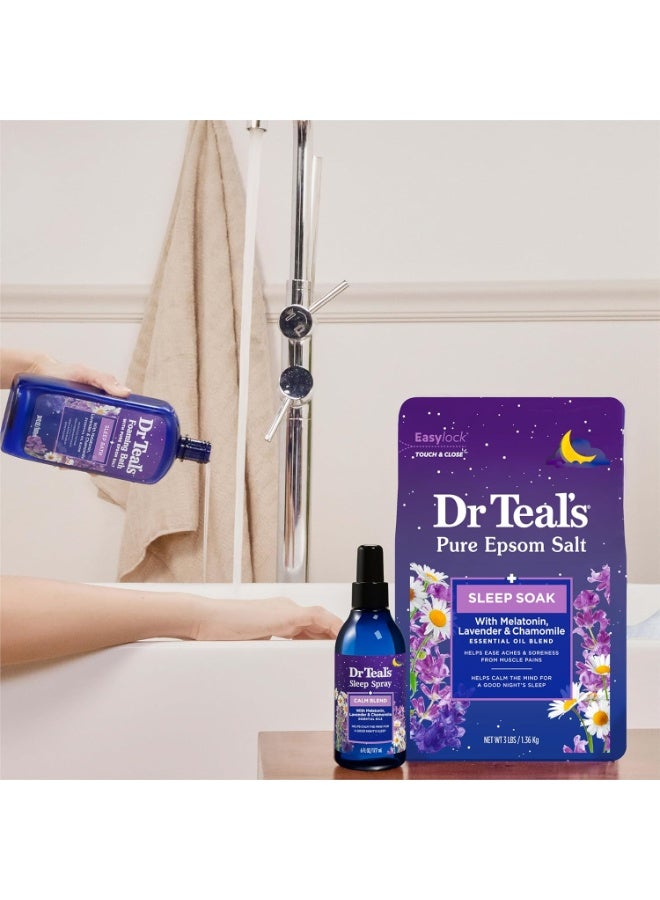 Dr Teal's Foaming Bath With Pure Epsom Salt + Sleep Bath With Melatonin Lavender & Chamomile Essential Oils Blend 1000ML - Image 5