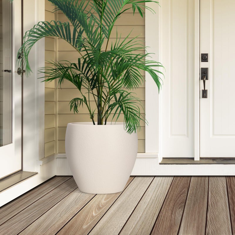 YNNICO Plant Pots 17.5/14.8/12.2 inch Set of 3, Flower Pots with Drainage Holes, Large Planters for Indoor Outdoor Garden Plants and Flowers. (Light Beige) - Image 4
