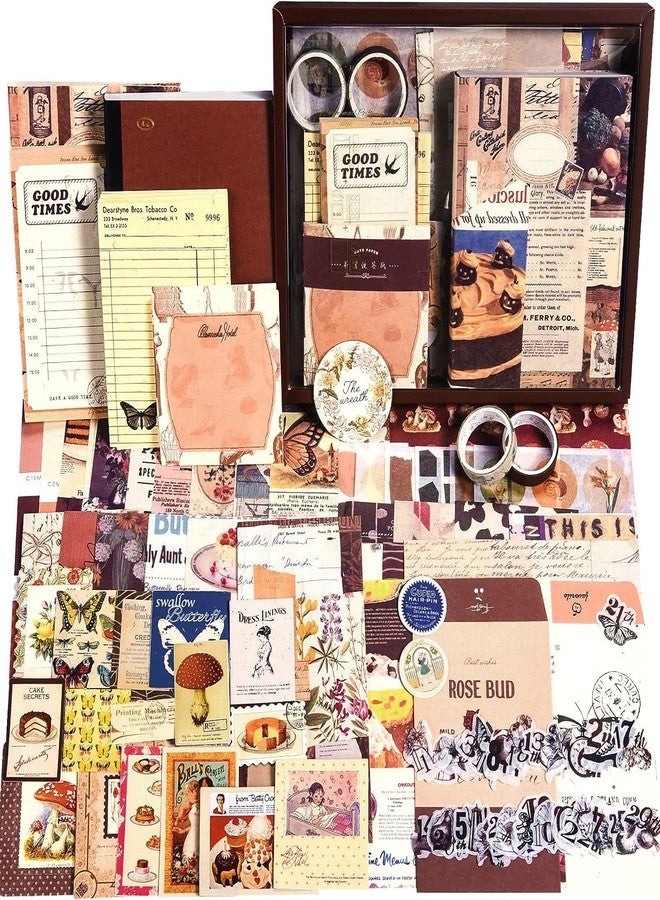 ADOFYS Coffee Vintage Scrapbooking Supplies, 351pcs Bullet Junk Journal Kit with Journaling Supplies, Aesthetic Scrapbook Paper A6 Grid Notebook - Image 1