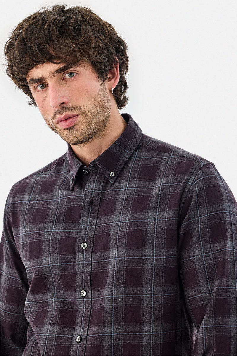 SNITCH 100% Cotton Plaid Slim Fit Shirt - Image 3