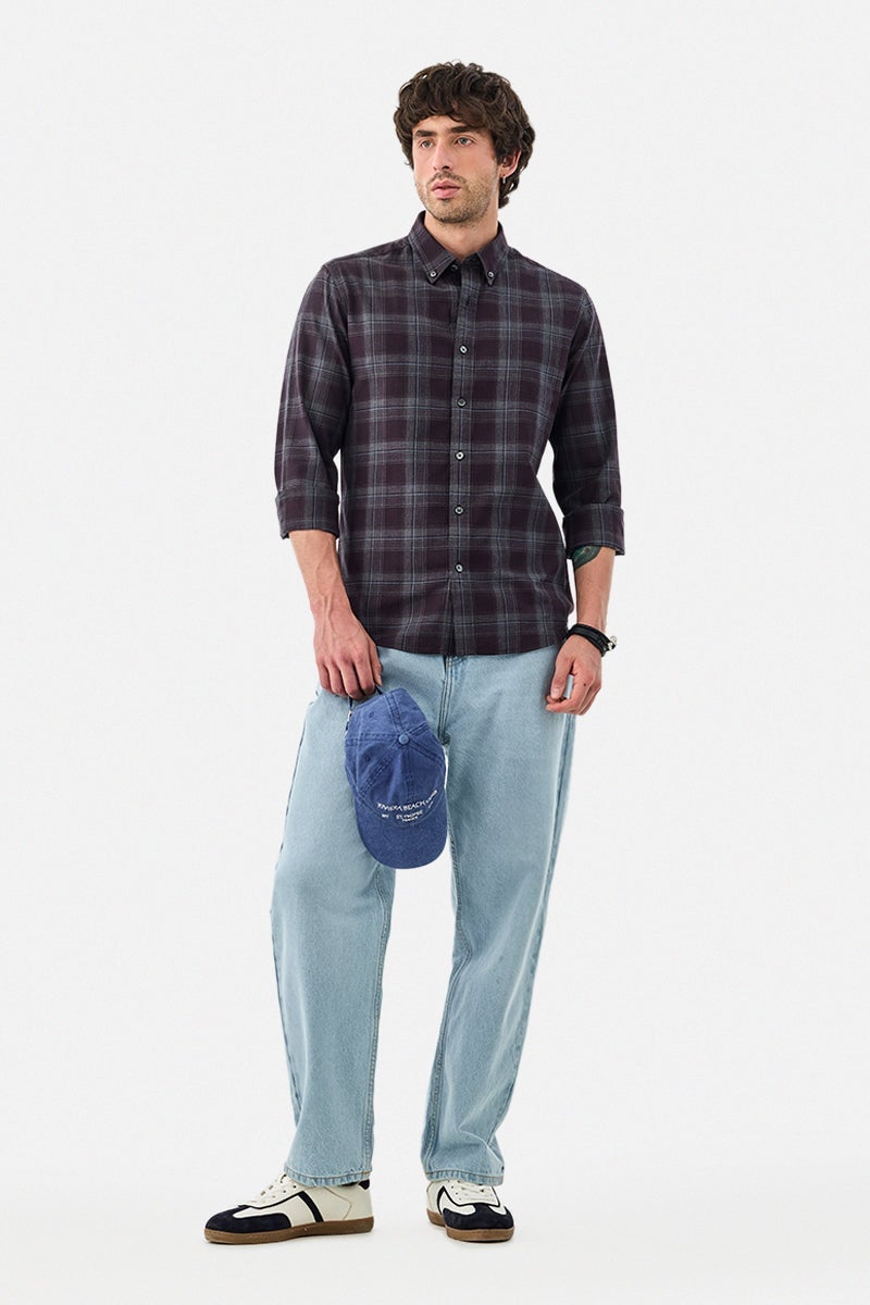 SNITCH 100% Cotton Plaid Slim Fit Shirt - Image 2