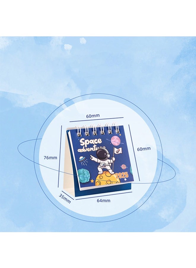 Generic - Mini Desk Calendar 2024-2025, Standing Flip Small Desk Calendar- August 2024 to Dec 2025 17 Monthly Desktop Calendar- Thick Paper Twin-Wire Binding for Home or Office (Astronaut 1) - Image 1