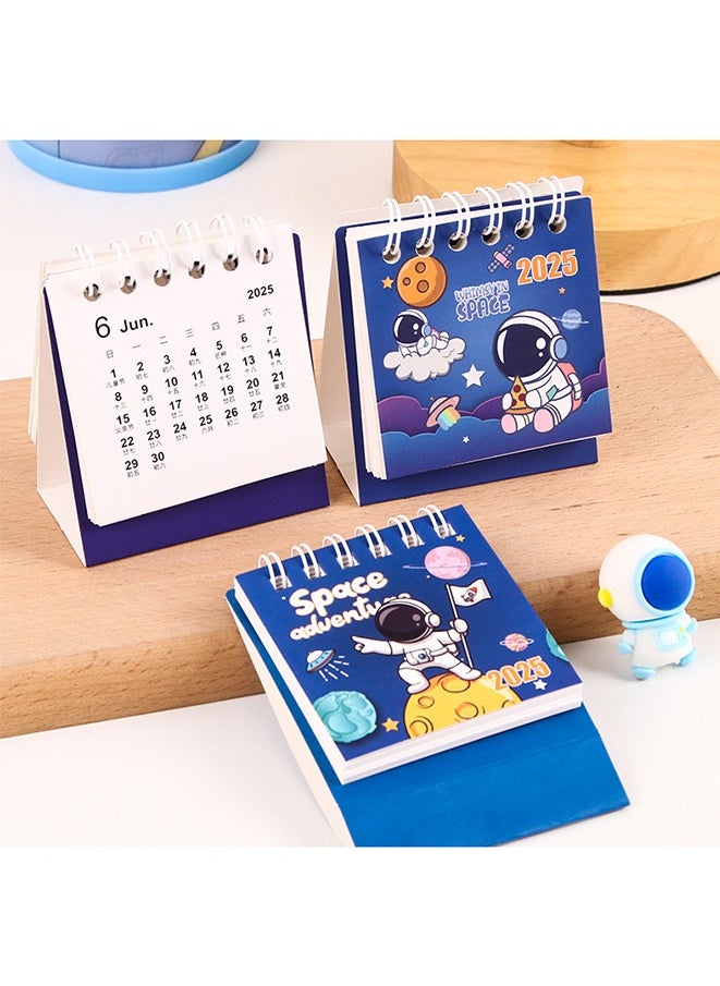 Generic - Mini Desk Calendar 2024-2025, Standing Flip Small Desk Calendar- August 2024 to Dec 2025 17 Monthly Desktop Calendar- Thick Paper Twin-Wire Binding for Home or Office (Astronaut 1) - Image 1
