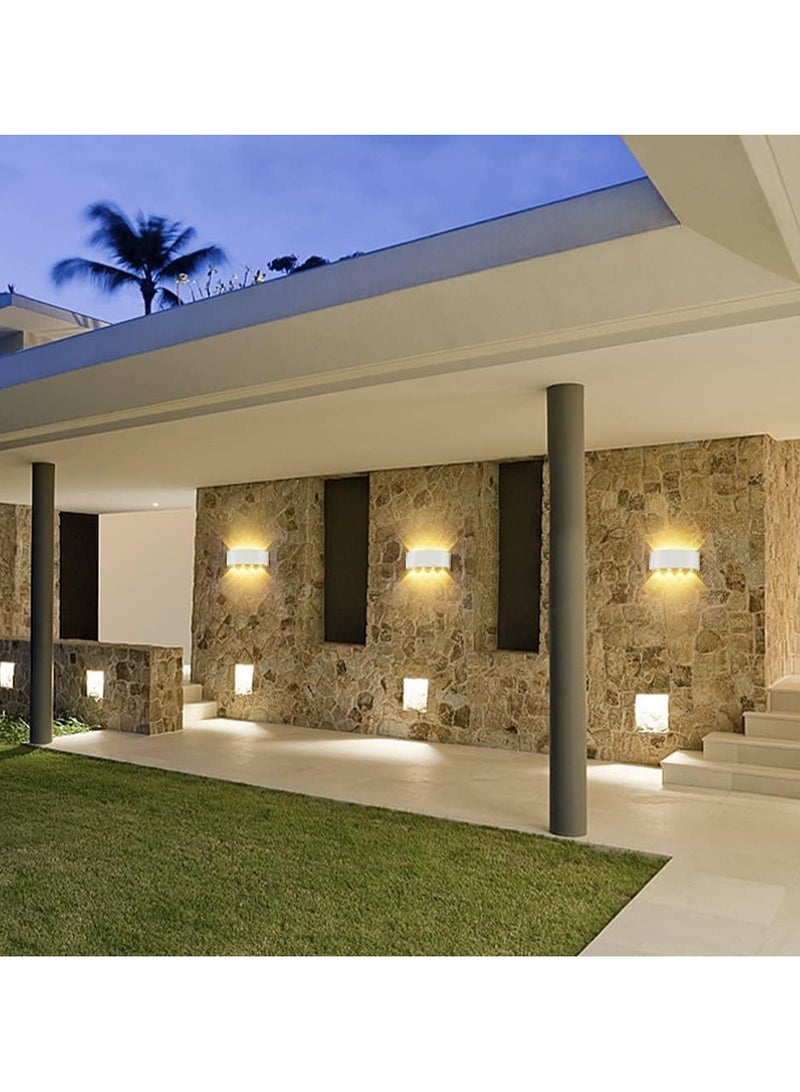 جود تول مصباح حائط LED أبيض 8 واط ضوء الليل الدافئ مصباح جداري مقاوم للماء لأعلى ولأسفل مناسبة للاستخدام الداخلي والخارجي غرفة المعيشة، حديقة، غرفة النوم، جدار الحمام - Image 5