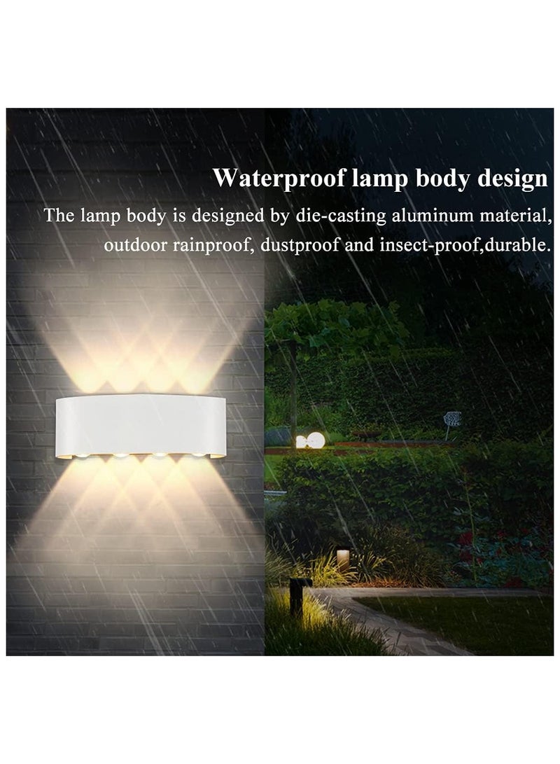 جود تول مصباح حائط LED أبيض 8 واط ضوء الليل الدافئ مصباح جداري مقاوم للماء لأعلى ولأسفل مناسبة للاستخدام الداخلي والخارجي غرفة المعيشة، حديقة، غرفة النوم، جدار الحمام - Image 2