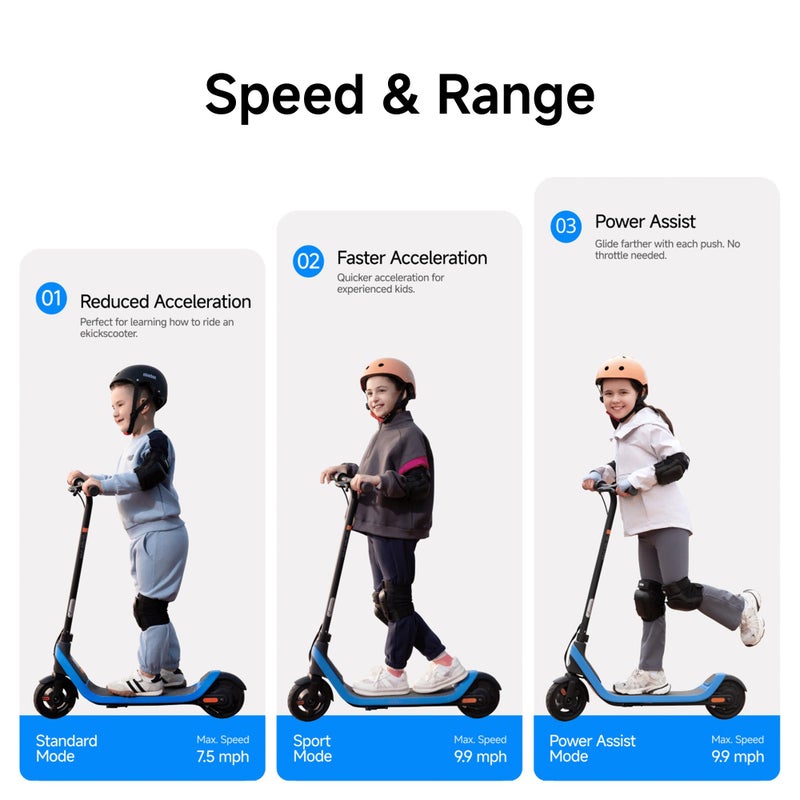 Segway Ninebot eKickScooter C2 Lite, w/8.7 mi Max Operating Range & 9.9 mph Max Speed, Electric Scooter for Kids Ages 6-10, Up to 70 min Run Time - Image 2