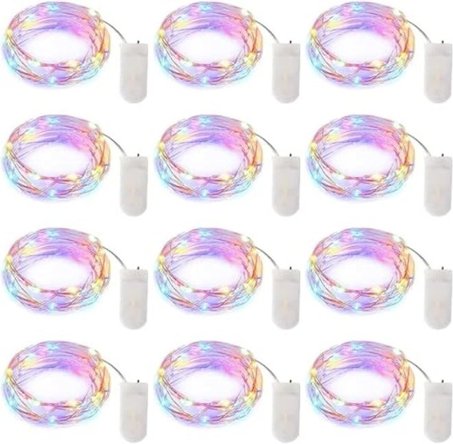 Brightown 24 Pack Fairy Lights Battery Operated Warm White LED String Lights, 7ft Flexible Copper Wire, Waterproof IP65, for Home Decor, Weddings, DIY Crafts