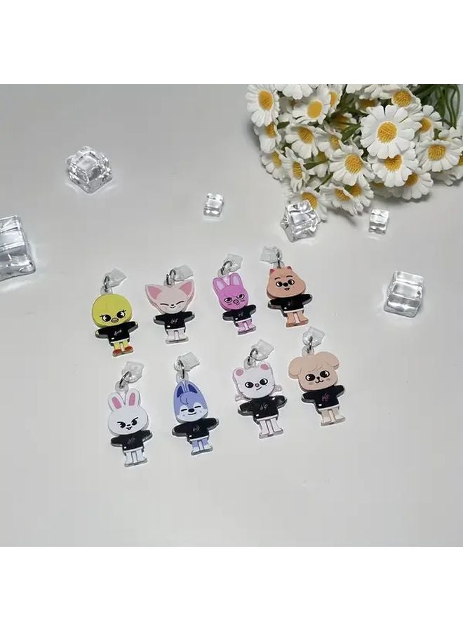 XHJ Style Cute Cartoon Acrylic Phone Dust Plug For iPhone 15 17 Android Type C Bear Rabbit Cat Durable Protective Cover Gift For Fans - Image 5