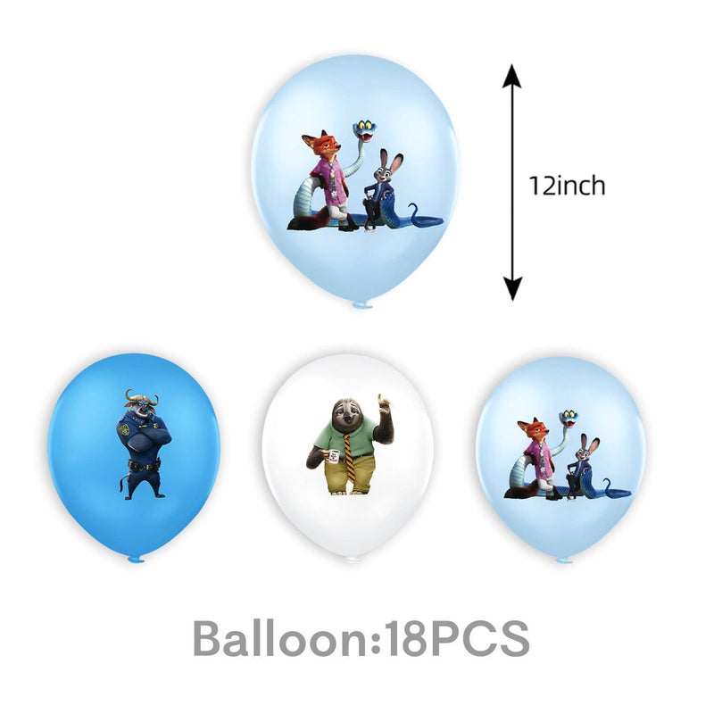 طقم تزيين حفلة عيد ميلاد مكون من 38 قطعة بطابع زوتوبيا يشمل البالونات واللافتات - Image 4