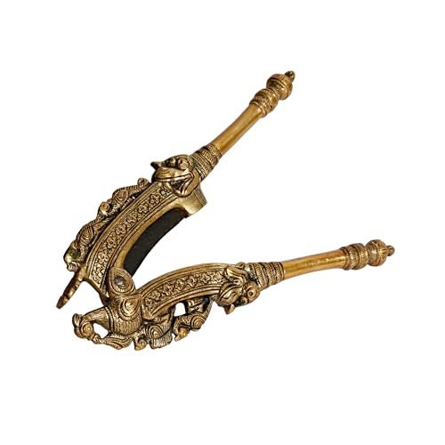ARTVARKO Brass Peacock Ethnic Designs Nut Supari Betel Cutter/Sudi/Sarota Cracker Akhrot/Walnut Sudi & Adkitta Good Grip 8 Inch - Image 1