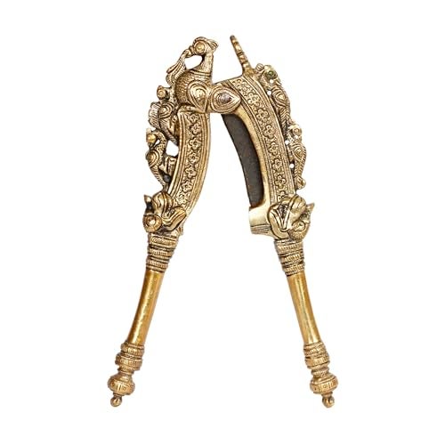 ARTVARKO Brass Peacock Ethnic Designs Nut Supari Betel Cutter/Sudi/Sarota Cracker Akhrot/Walnut Sudi & Adkitta Good Grip 8 Inch - Image 4