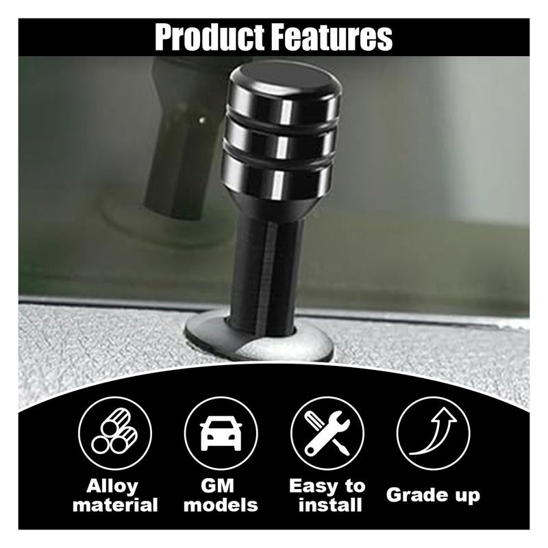 GLSOWEE 4PCS Car Door Lock Knobs, 1.96Ã—0.47 Inch Door Lift Bolt Auto Inner Door Pull Pins, Aluminum Alloy Door Lock Cover Decor, Universal Car Accessories for Most Cars, Trucks (Black) - Image 3
