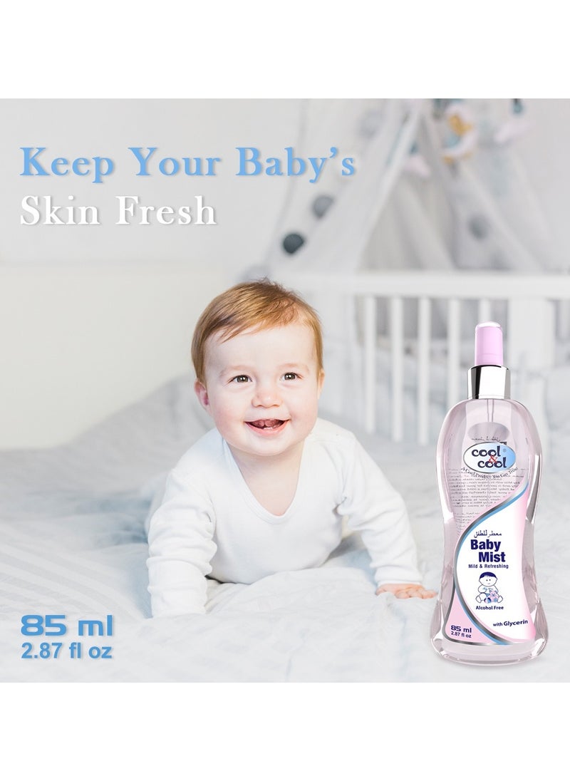 Cool & Cool - Cool & Cool Baby Mist Cologne 85ml Paraben Free, Glycerin, Mild And Refreshing - Image 1