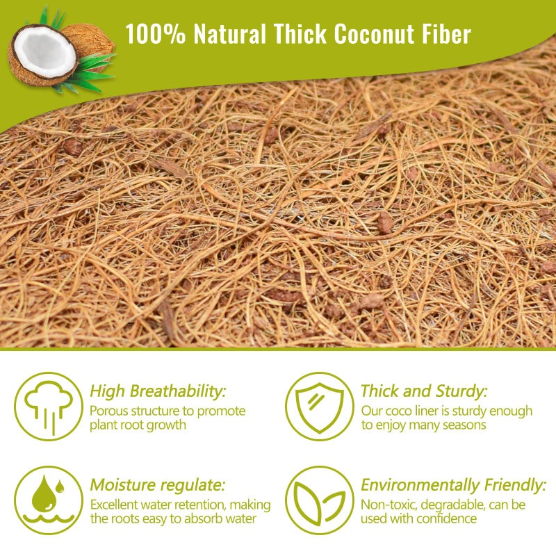 Legigo 3 Pack 12 Inch Hanging Basket Coco Liners Replacement, 100% Natural Round Coconut Coco Fiber Planter Basket Liners for Hanging Basket Flowers/Vegetables - Image 3