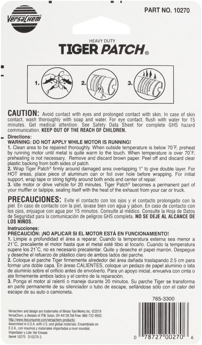 Versachem Tiger Patch Muffler & TAILPIPE WRAP - 2 INCH X 36 INCH - Image 3