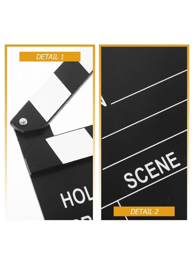 7.8"x7" Clapper Board Wooden Clapboard with Magnetic Strips, Director’s TV Movie Film Scene Clapper Board, Action Scene Slate Cut Prop, Easy to Clean for Film Action Scenes Photography - Image 2