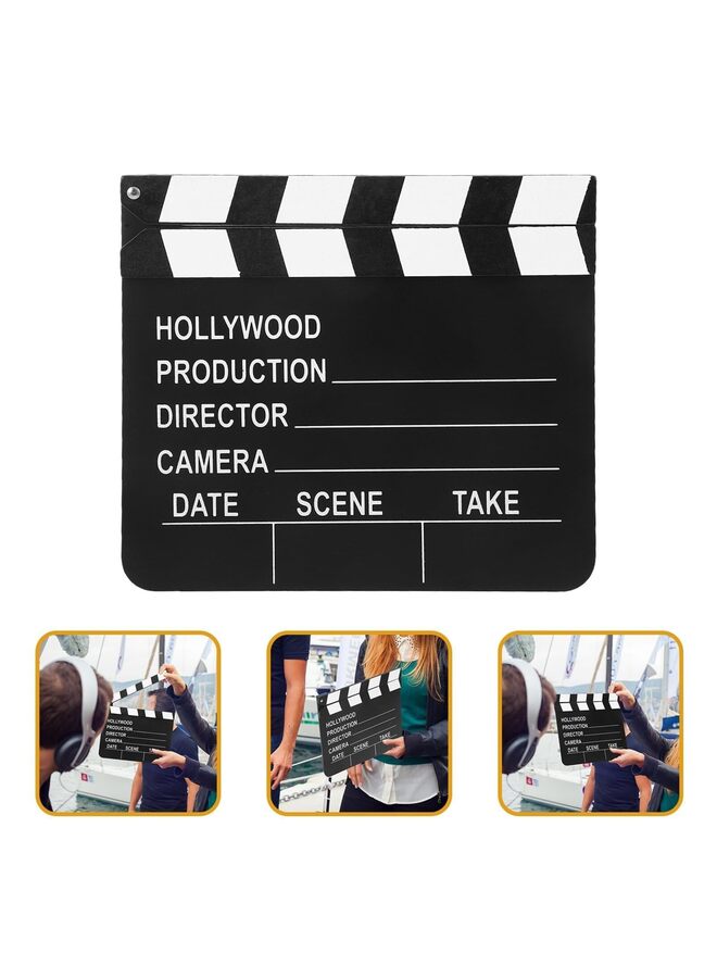 7.8"x7" Clapper Board Wooden Clapboard with Magnetic Strips, Director’s TV Movie Film Scene Clapper Board, Action Scene Slate Cut Prop, Easy to Clean for Film Action Scenes Photography - Image 3