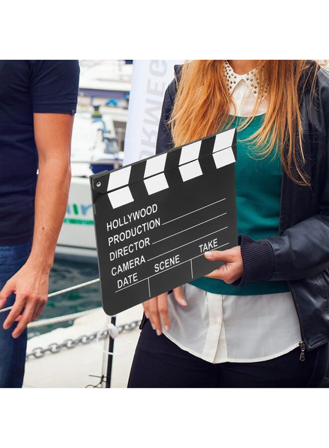 7.8"x7" Clapper Board Wooden Clapboard with Magnetic Strips, Director’s TV Movie Film Scene Clapper Board, Action Scene Slate Cut Prop, Easy to Clean for Film Action Scenes Photography - Image 5