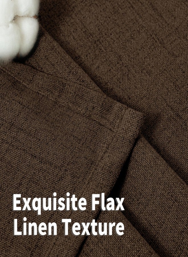 YoungsTex Brown Linen Curtains 95 Inches Long 2 Panels for Living Room, Chocolate Semi Sheer Drapes with Bronze Grommet Light Filtering Floor Length for Bedroom Dining Room Farmhouse, 52 x 95 Inch - Image 5