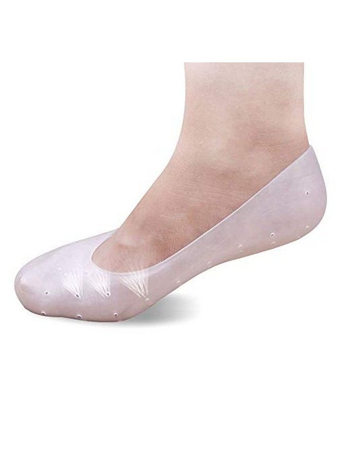 Baskety AntiCrack Full Length Silicone Gel Foot Protector Moisturizing Socks For Foot Care And Heel Cracks (Light Pink)  - Image 5