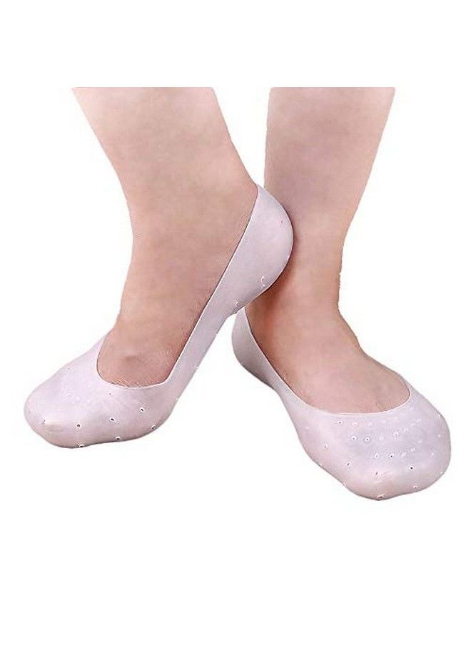 Baskety AntiCrack Full Length Silicone Gel Foot Protector Moisturizing Socks For Foot Care And Heel Cracks (Light Pink)  - Image 3