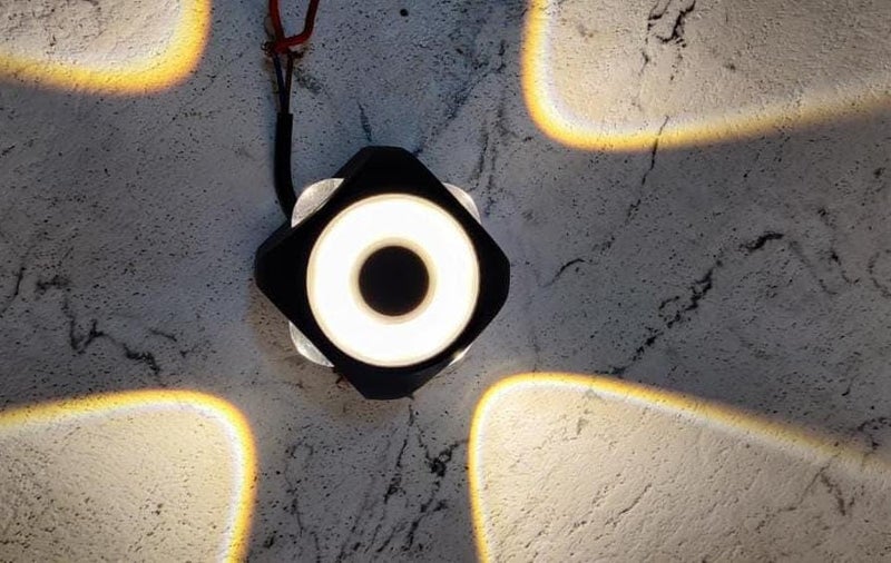 SEER 4Way and Center Light Wall Lamp Body Colour Black Light Colour Warm White Pack of 1 6watt Waterproof IP65 Exterior Wall Step Light Fixture Lamp - Image 3