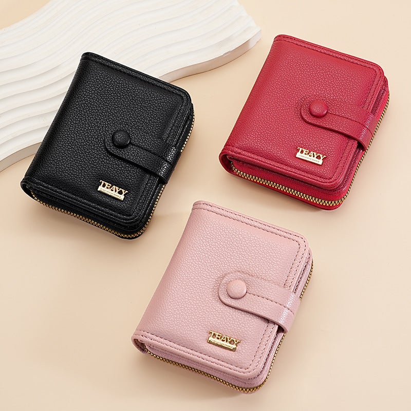 Multifunctional Solid Color PU Leather Wallet, RFID Blocking Design Portable Daily Storage Purse for Cards Cash Coin Business Use - Image 3