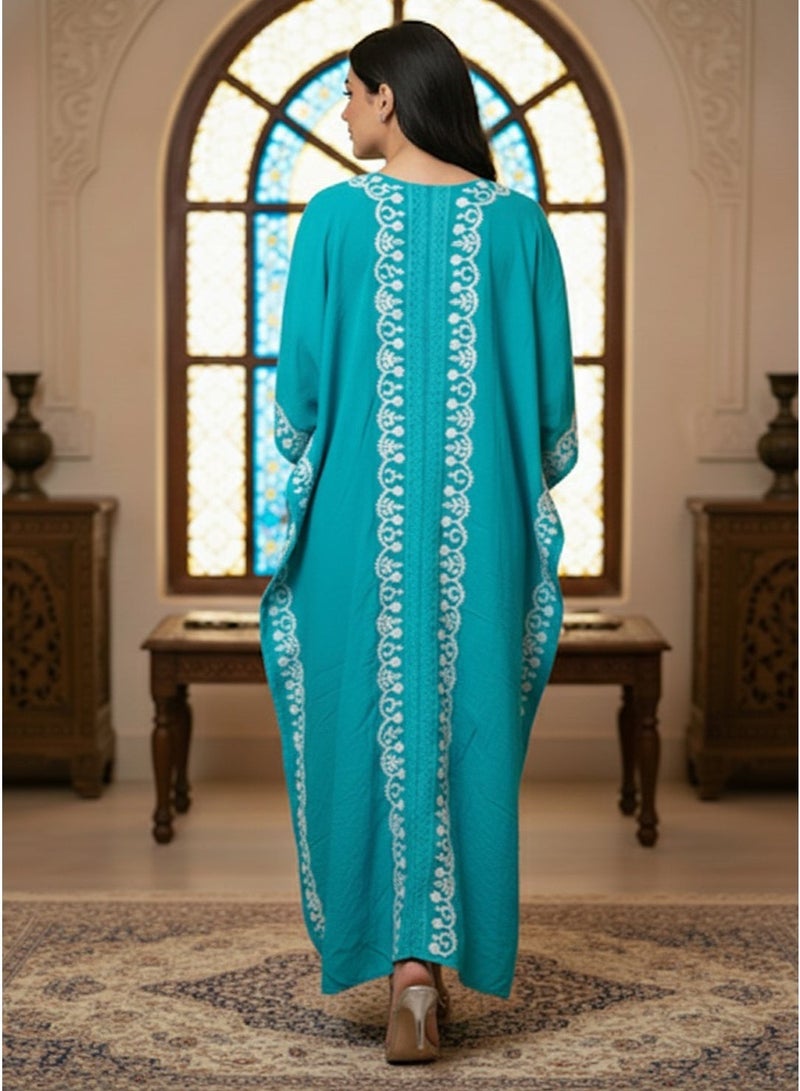 Alaya Embroidered Chikankari Cotton Kaftan-AL2556 - Image 5