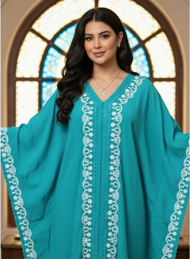 Alaya Embroidered Chikankari Cotton Kaftan-AL2556