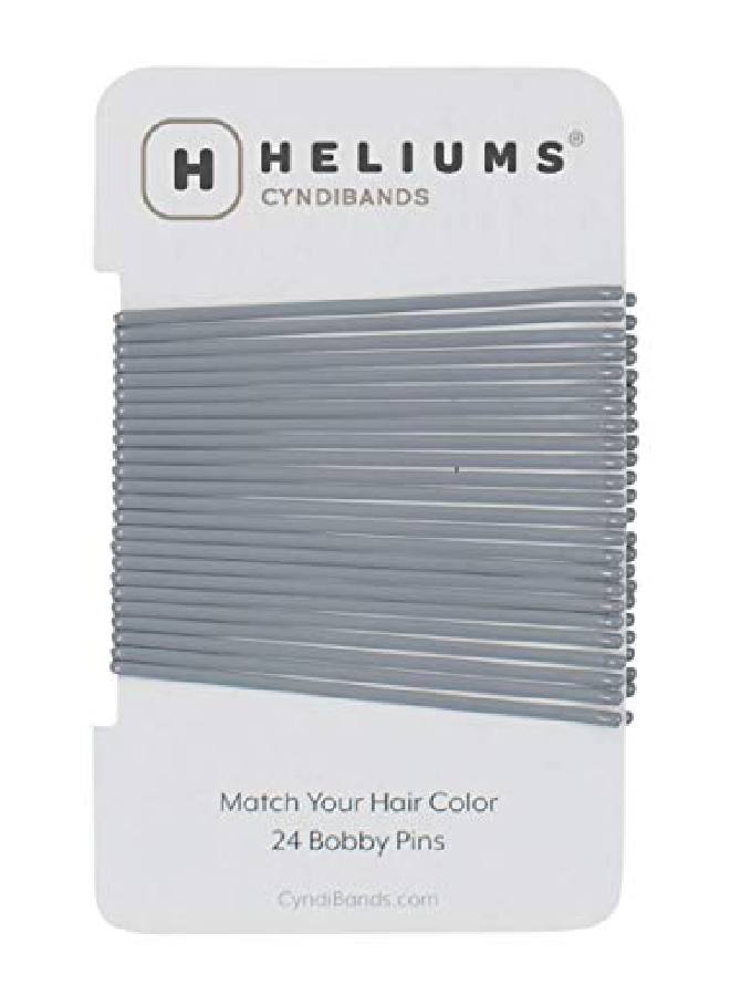 Heliums دبابيس شعر ملونة من المينا رمادية طويلة جداً منحنية 25 بوصة سهلة الفتح تثبيت لطيف إلى متوسط 24 قطعة - Image 2