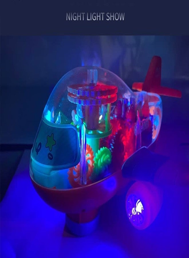 Goyal's Transparent Gear Plane With Wide Wings - 3D Concept Toy With 360° Rotation, Moving Simulation Technology, Sound u0026 Lights for Kids (Big) - Image 5