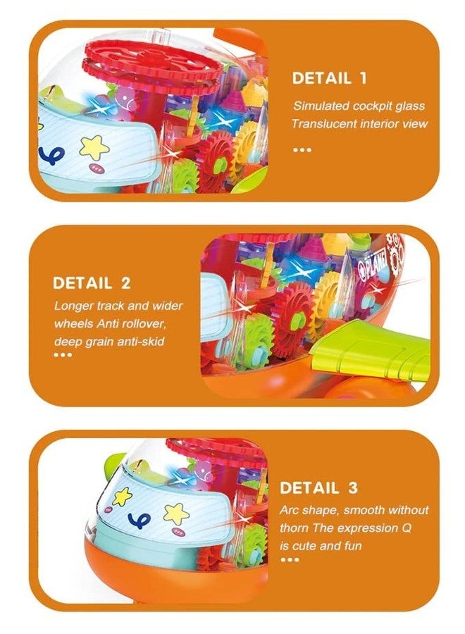 Goyal's Transparent Gear Plane With Wide Wings - 3D Concept Toy With 360° Rotation, Moving Simulation Technology, Sound u0026 Lights for Kids (Big) - Image 3