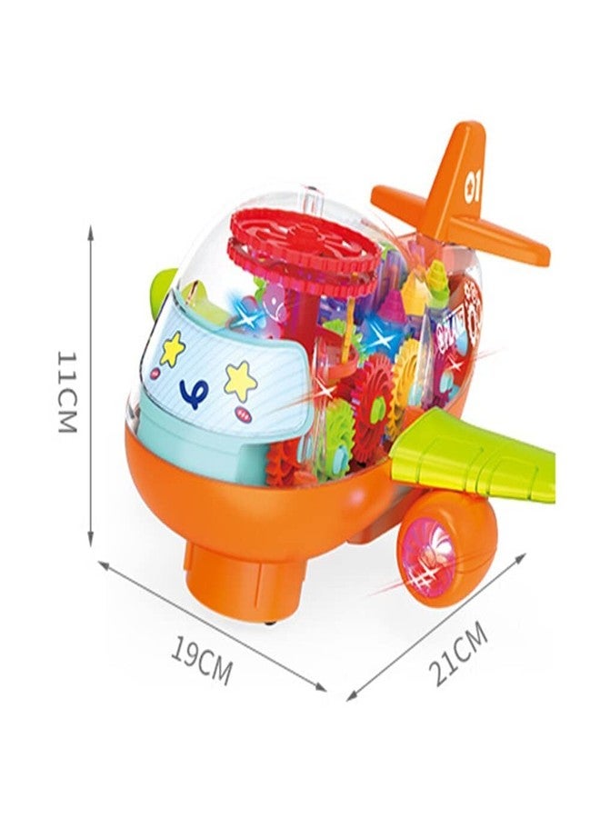 Goyal's Transparent Gear Plane With Wide Wings - 3D Concept Toy With 360° Rotation, Moving Simulation Technology, Sound u0026 Lights for Kids (Big) - Image 4
