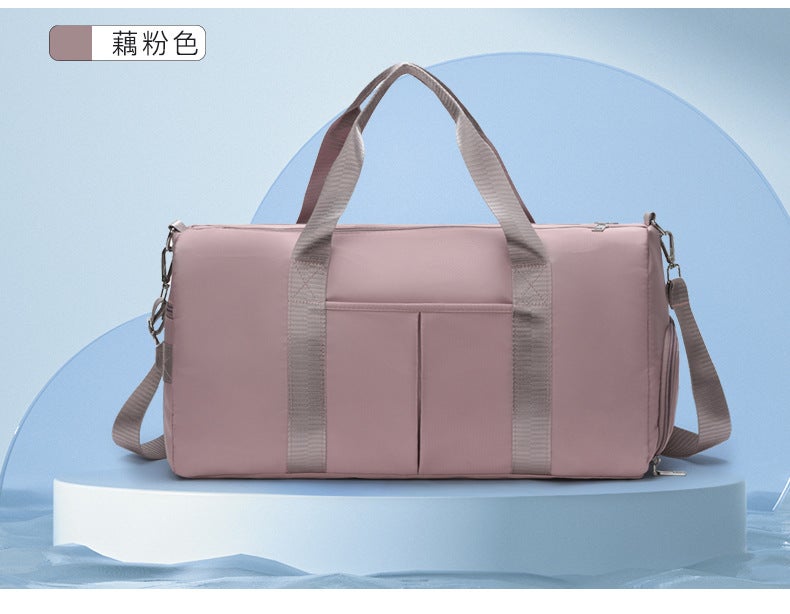 Travel Bag New Korean style style luggage bag multi-functional neutral travel bag solid color nylon candy color in stock Lotus Pink