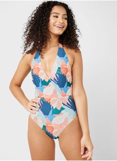High Leg Printed Swimsuit
