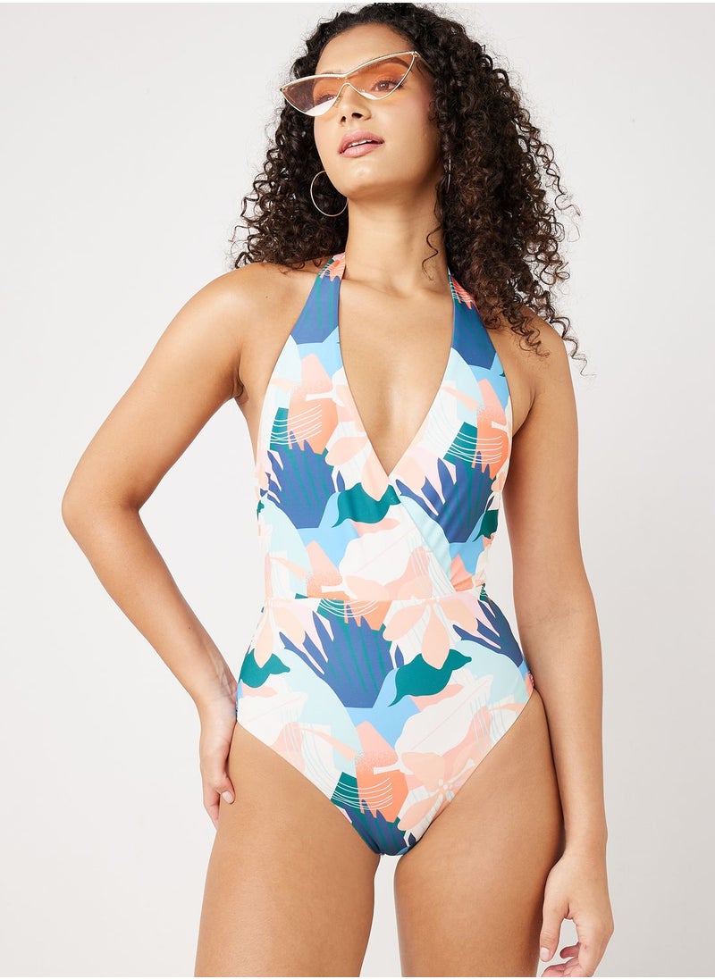 SOUTH BEACH - High Leg Printed Swimsuit - Image 1