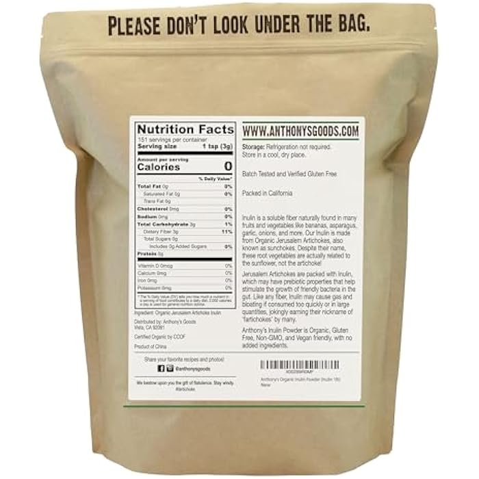 Anthony's Organic Inulin Powder (1 Pound) - Image 2