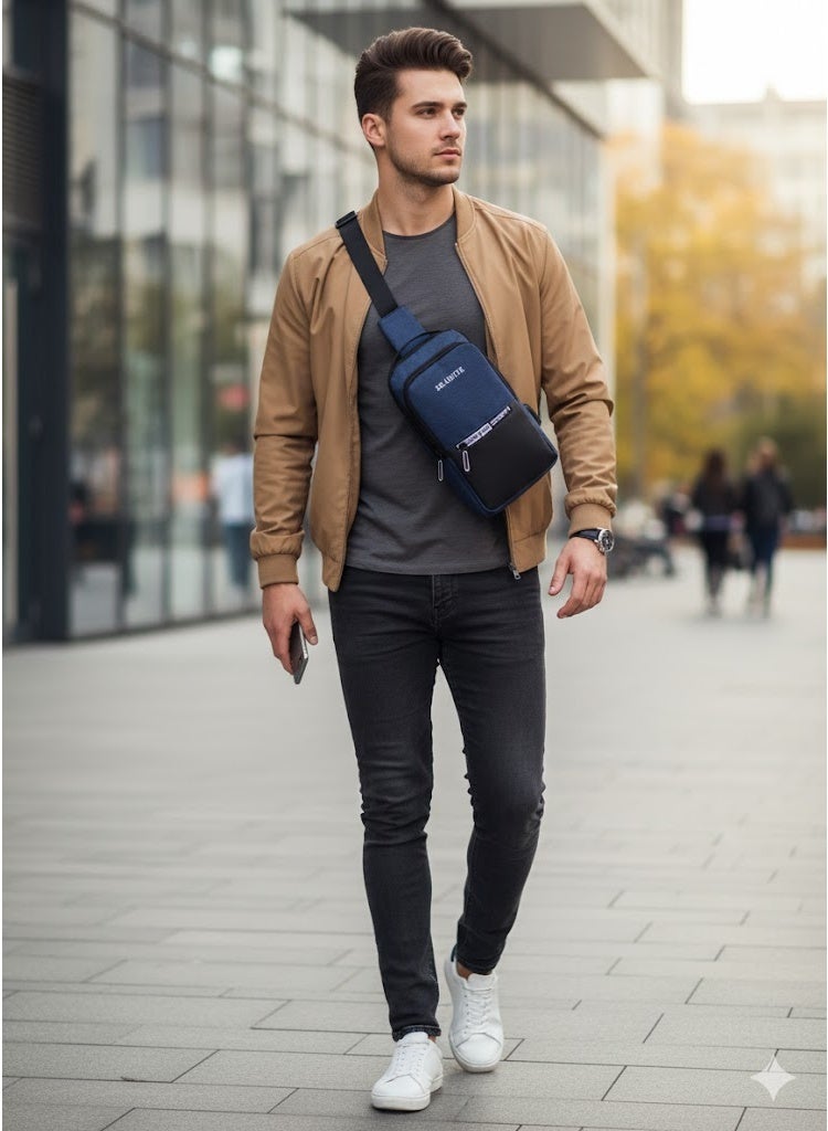 A versatile, modern shoulder and chest bag – stylish and lightweight design for men and women, ideal for travel, university, and everyday use. - Image 3