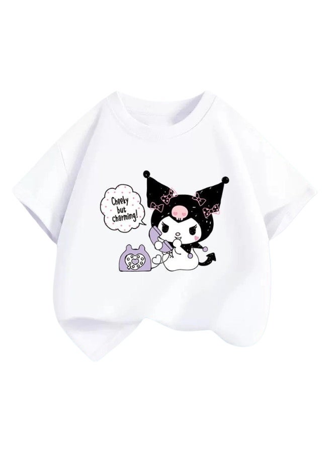 summer short-sleeved T-shirt girls cotton bottoming shirt baby half-sleeved children's top - Image 1