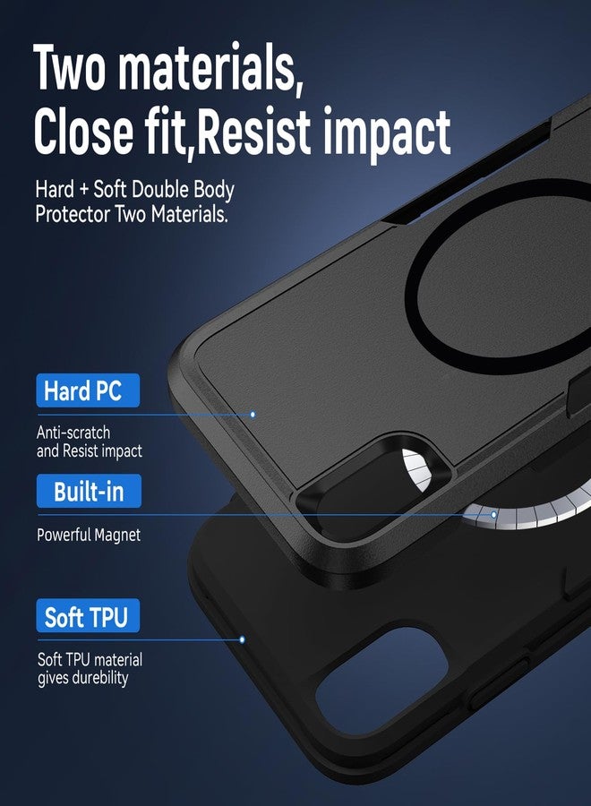 Teayoha for iPhone Xs Max Case,[Compatible with Magsafe] [Military Grade Drop Tested] Magnetic Dual Layer Shockproof Tough Rugged Protective Phone Case -6.5 inch (Black) - Image 3