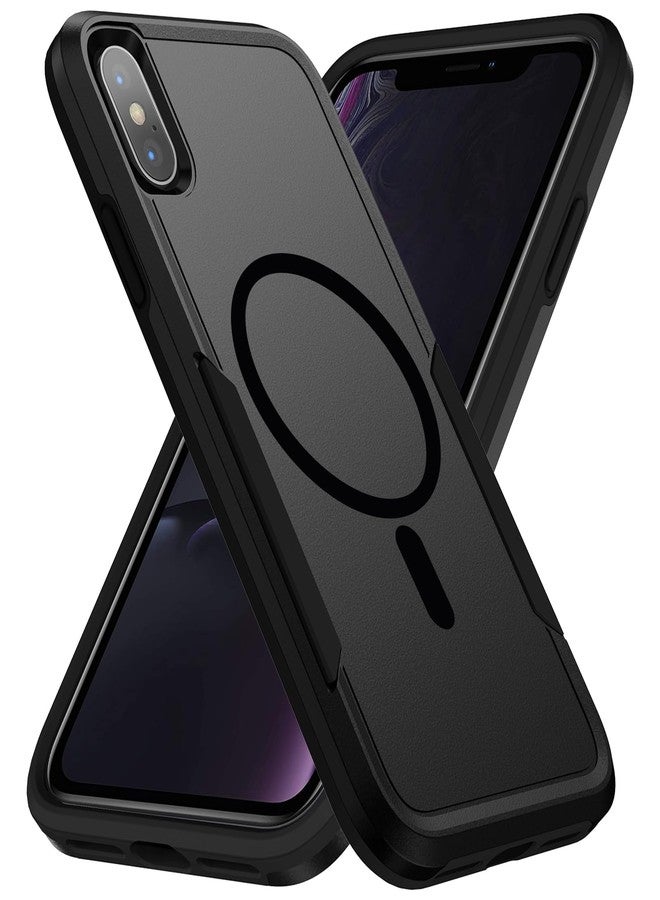 Teayoha for iPhone Xs Max Case,[Compatible with Magsafe] [Military Grade Drop Tested] Magnetic Dual Layer Shockproof Tough Rugged Protective Phone Case -6.5 inch (Black) - Image 1