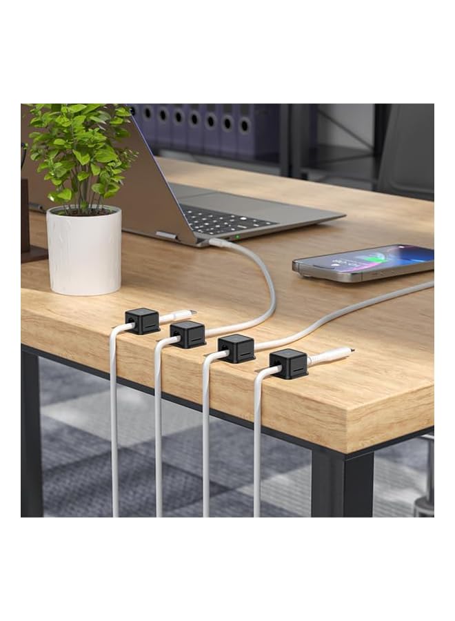 Green Tiger 6 Pcs Magnetic Cable Holders Clips,Adjustable Cable Organizer Clips,Hide Phone mobile cables clips,Under Desk Cable Management,Adjustable wire holder for Home Office Phone Car Wall Desktop (Black) - Image 5