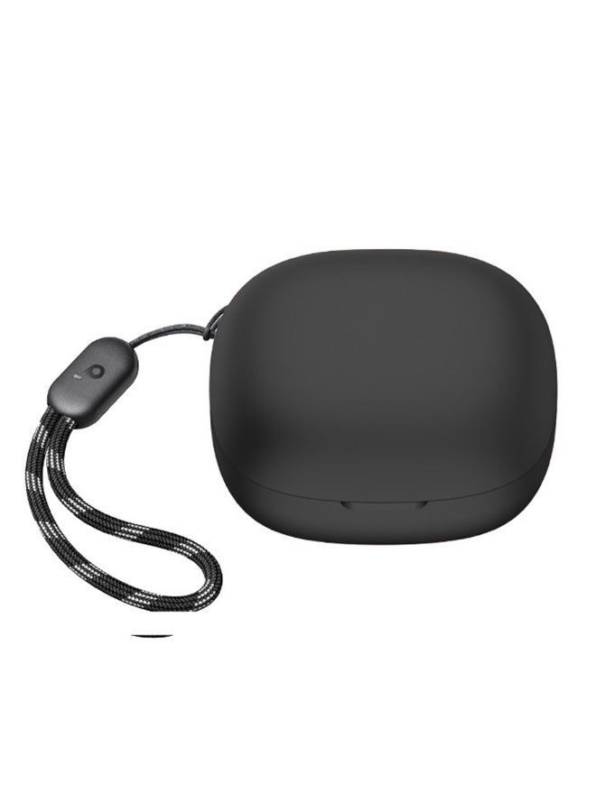 NIBEMINENT Silicone Earphone Protective Case for Anker Soundcore R50i Wireless Earbud Cover Shockproof-Shell Washable Housing Anti Dust with Lanyard Black  - Image 1