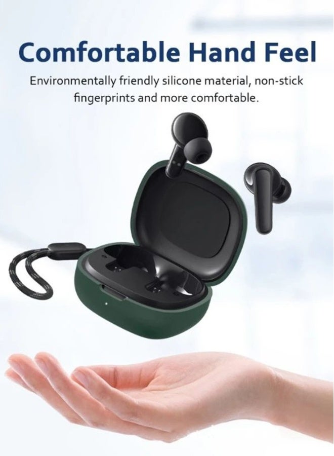 NIBEMINENT Silicone Earphone Protective Case for Anker Soundcore R50i Wireless Earbud Cover Shockproof-Shell Washable Housing Anti Dust with Lanyard Black  - Image 3