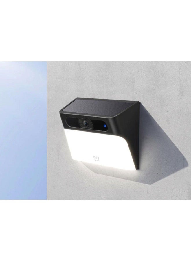 eufy - S120 Security Solar Battery Wall light Camera 2K Black - Image 1
