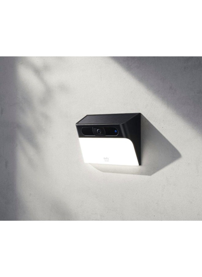 eufy - S120 Security Solar Battery Wall light Camera 2K Black - Image 1